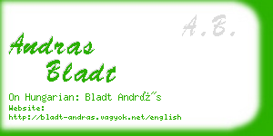 andras bladt business card